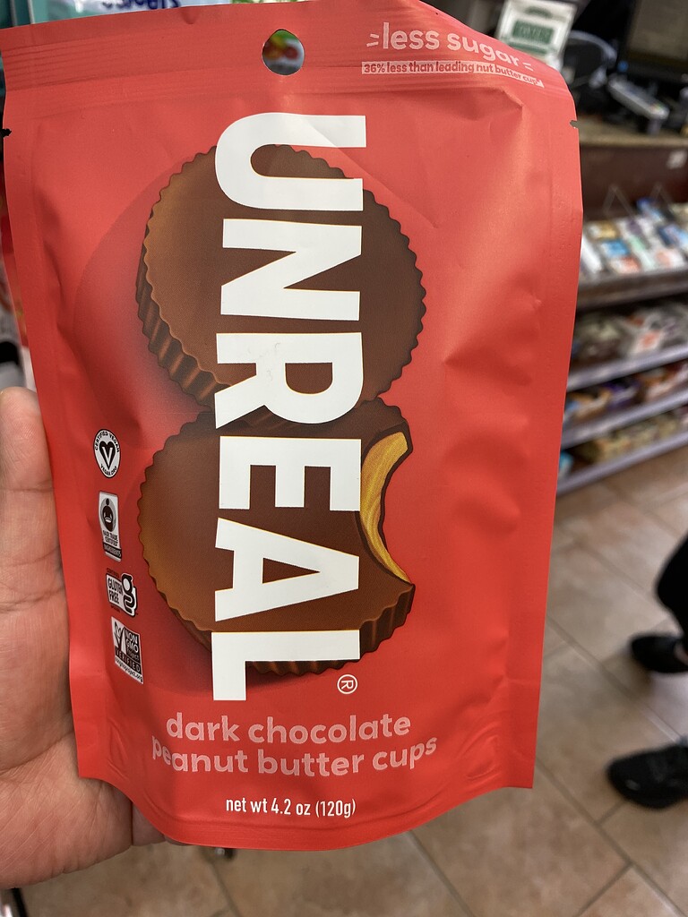 Unreal dark chocolate peanut butter cup Pesach Ohel Torah