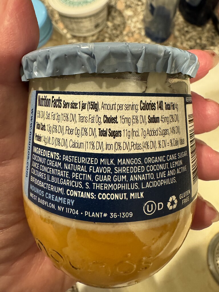 Nounos Yogurt Coconut Mango Pesach Ohel Torah