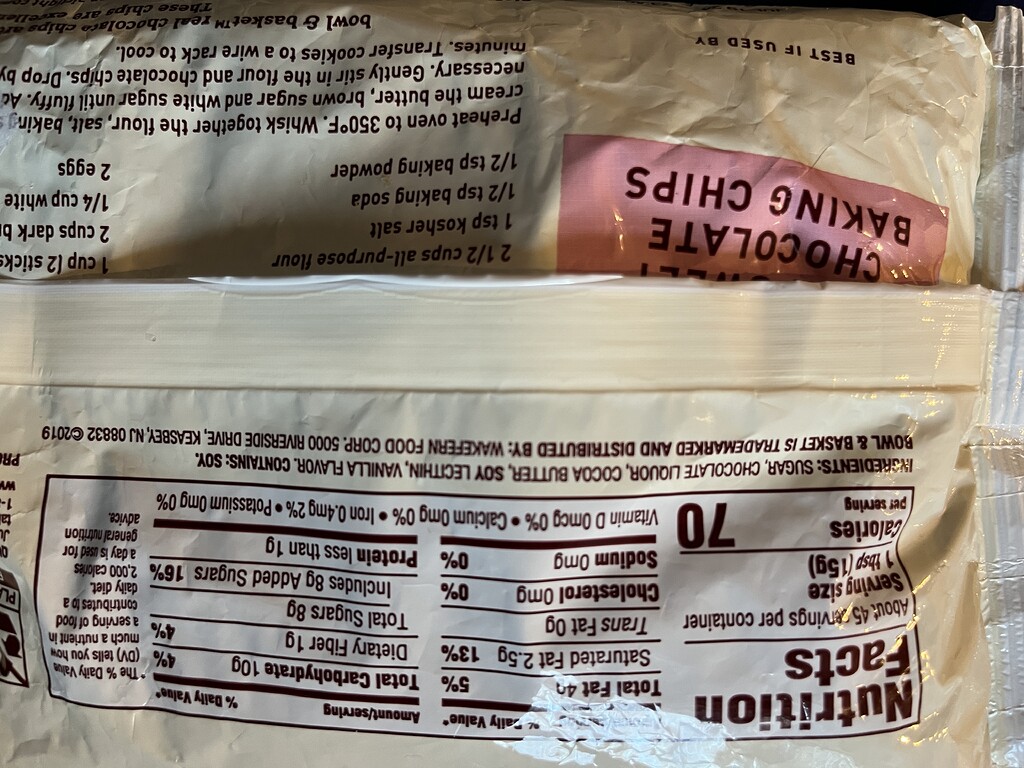 ShopRite bowl and basket semi sweet chocolate chips Pesach Ohel Torah