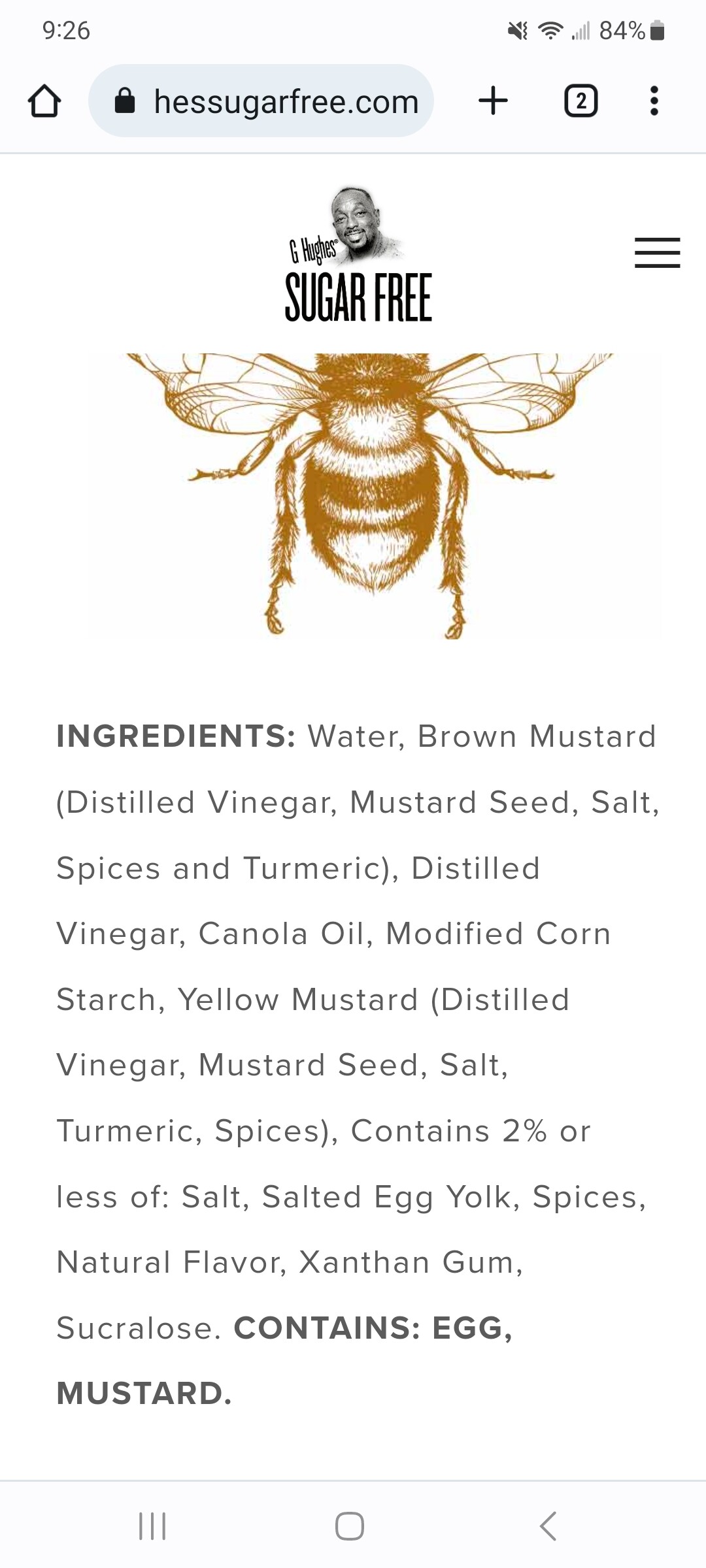 G. Hughes sugar free honey mustard dipping sauce Pesach Ohel Torah